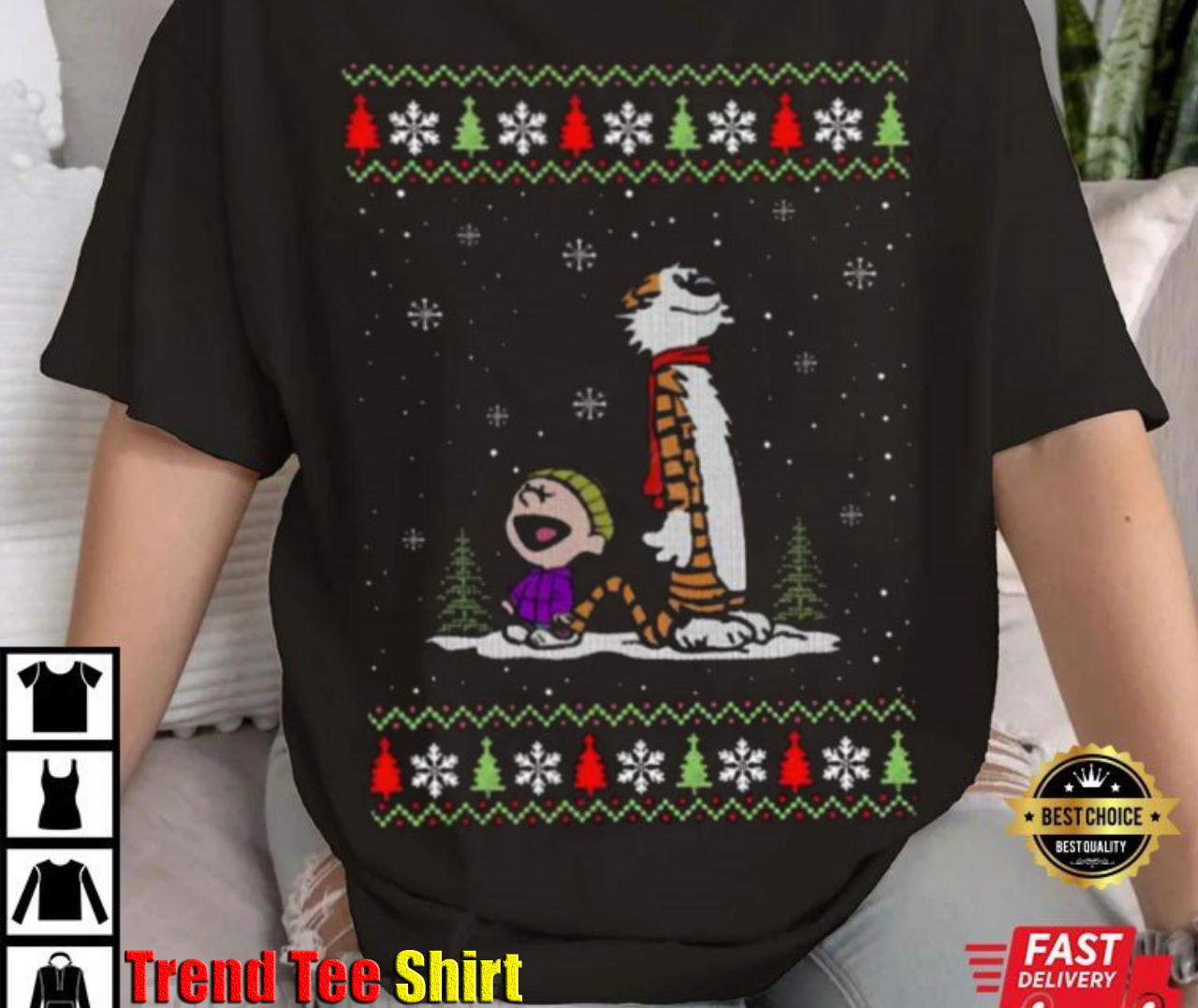 Calvin And Hobbes Mery Christmas T-Shirt