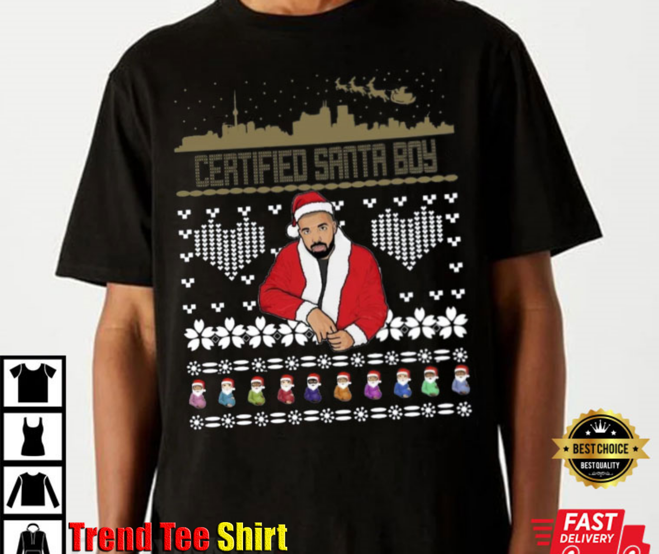 Certified Santa Boy Drake Christmas Lover Boy T-Shirt