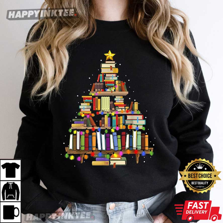 Christmas Book Tree Christmas Gift T-Shirt