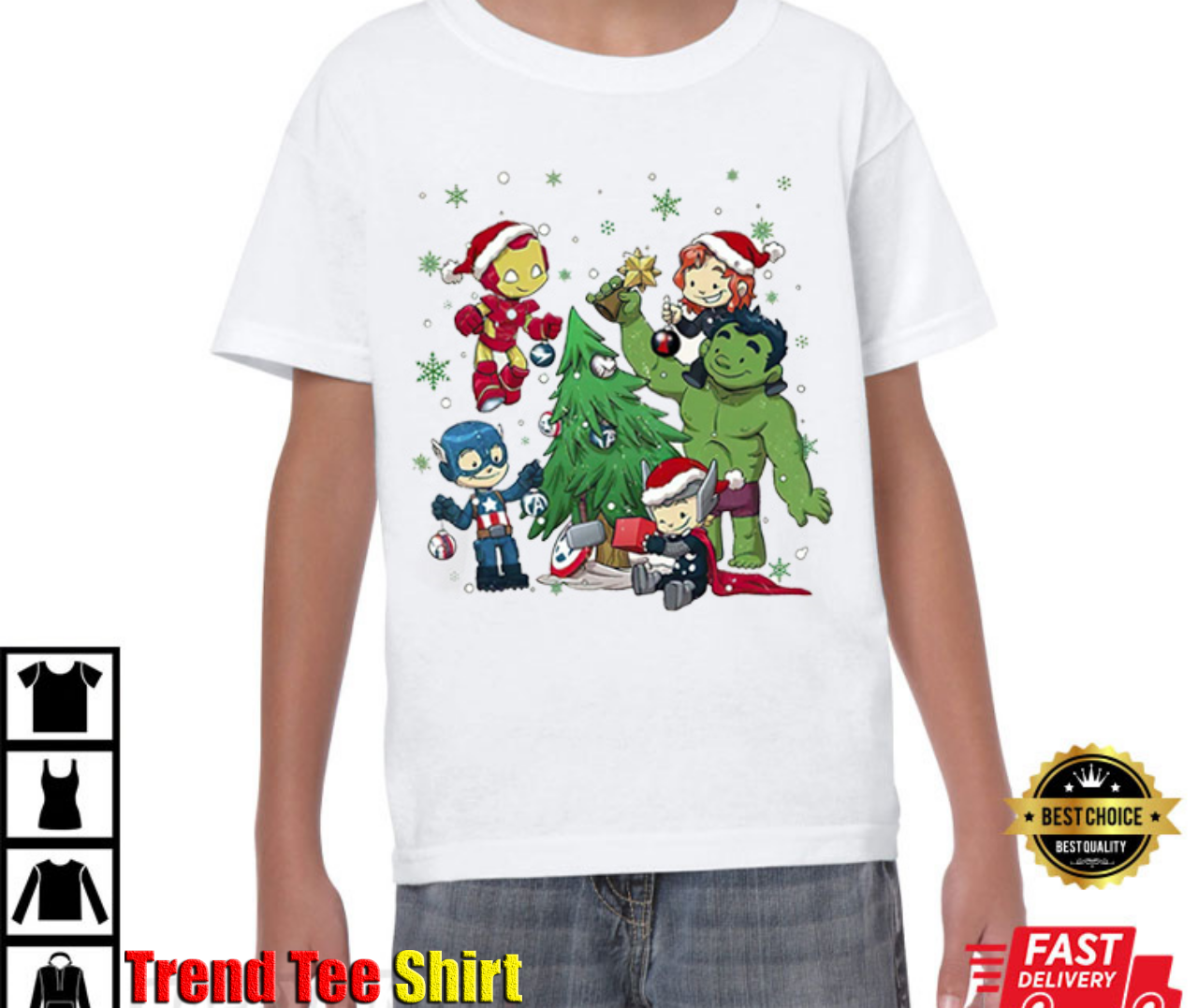 Christmas Chibi Avengers Superhero T-Shirt