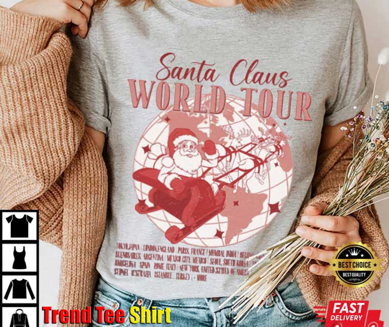 Christmas Santa Claus World Tour T-Shirt