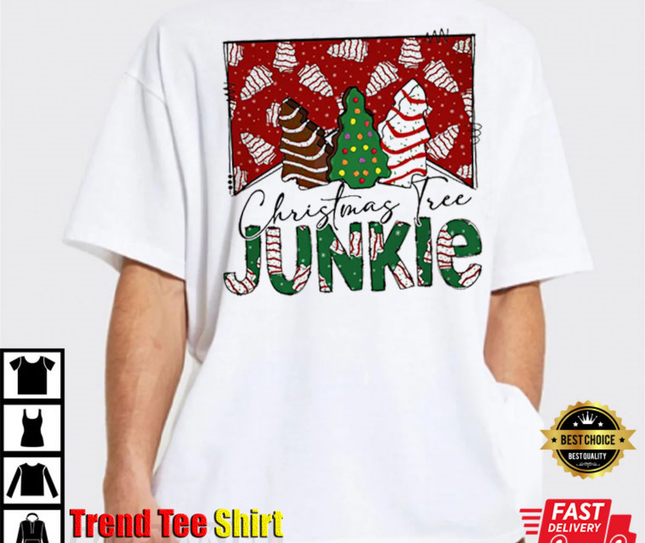 Christmas Tree Junkie Little Debbie Snack T-Shirt