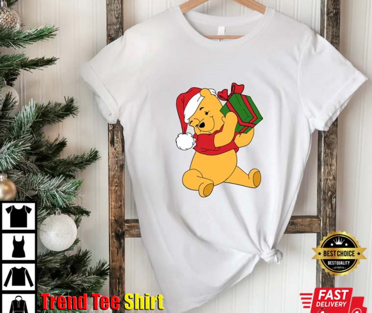 Christmas Winnie The Pooh Gift T-Shirt