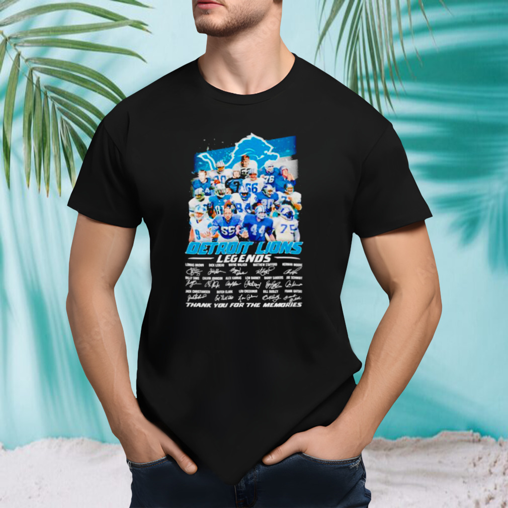 Detroit Lions Legends thank you for the memories signatures shirt