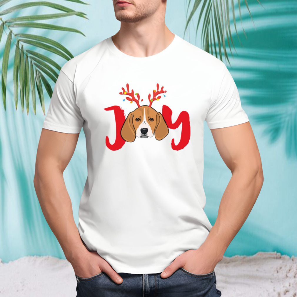 Beagle Dog Xmas Christmas Reindeer Antlers Light shirt