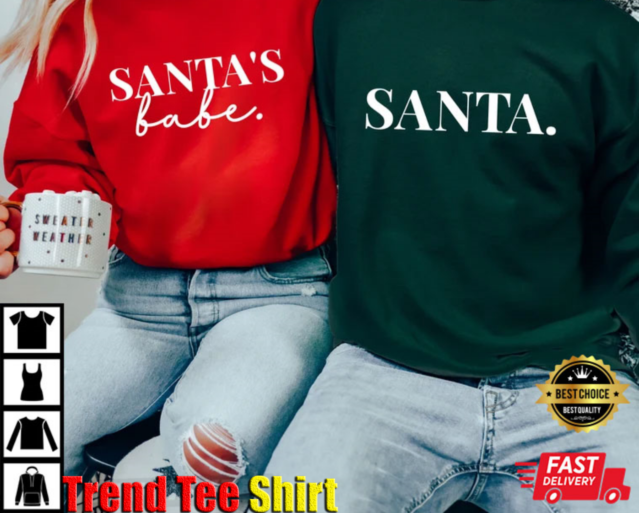 Couples Matching Christmas Pajamas Gift For Him And Her T-Shirt