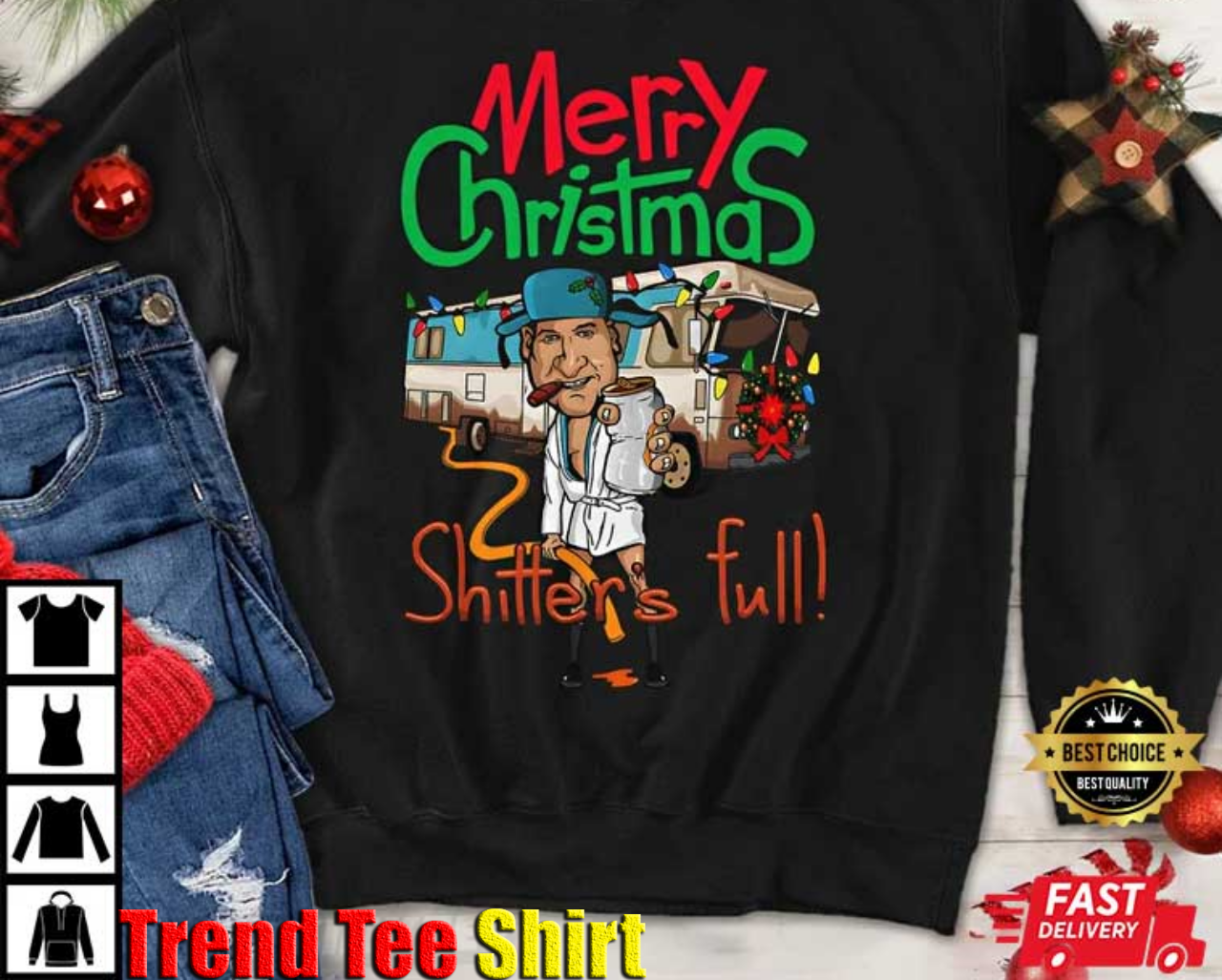 Cousin Eddie Merry Christmas Shitter Was Full Retro T-shirt