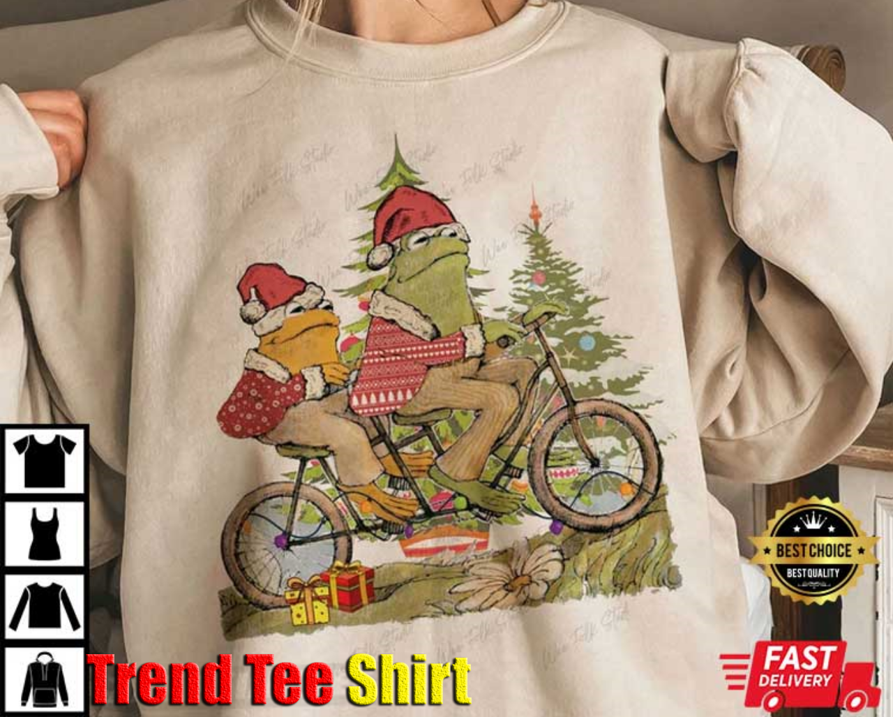 Cute Christmas Frog And Toad Love T-Shirt