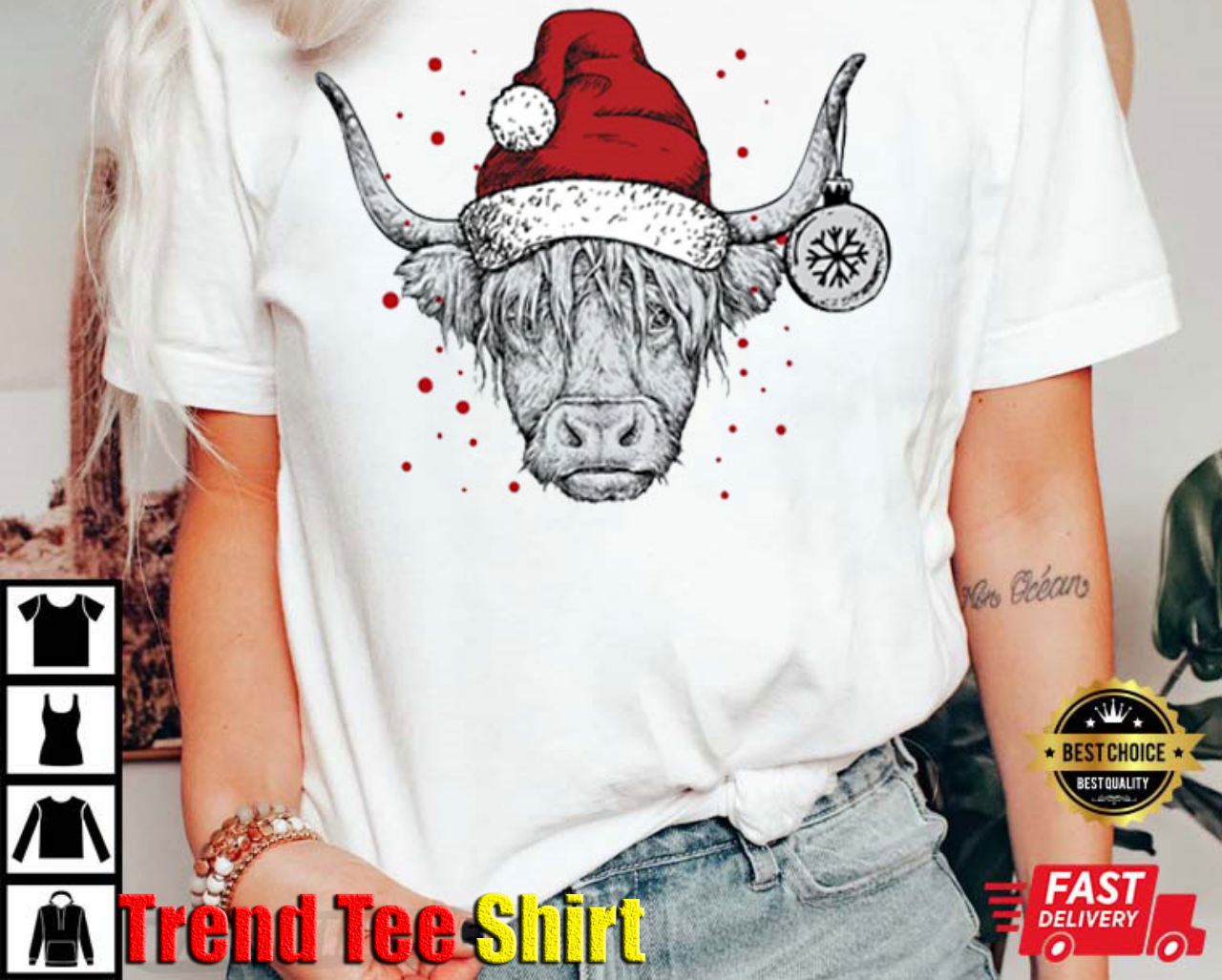 Cute Cow Christmas Best T-Shirt