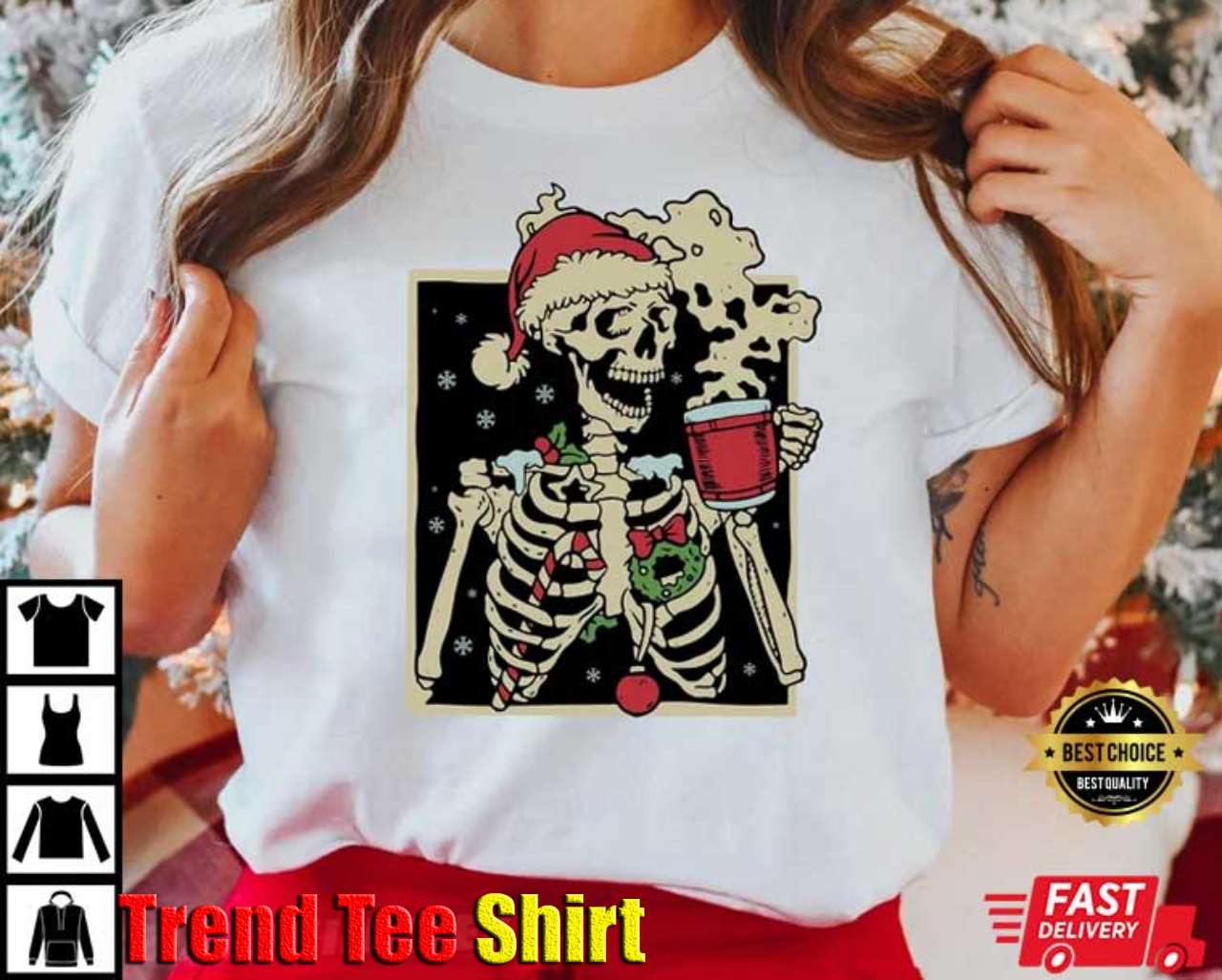 Dead Inside Skeleton Christmas Best T-Shirt