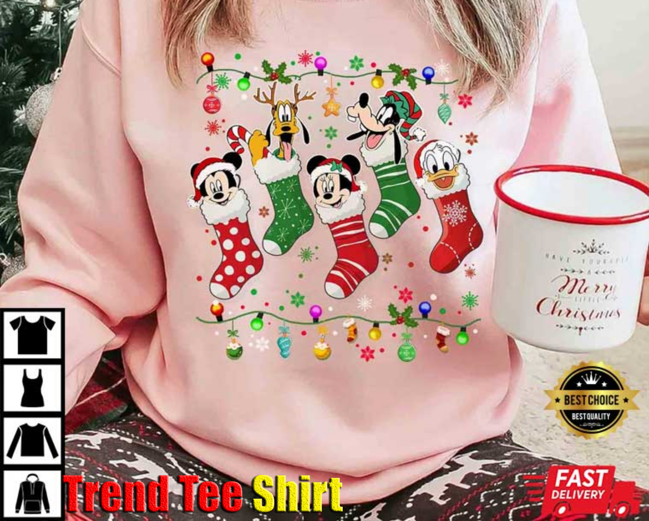 Disney Christmas Lights Mickey And Friends T-Shirt