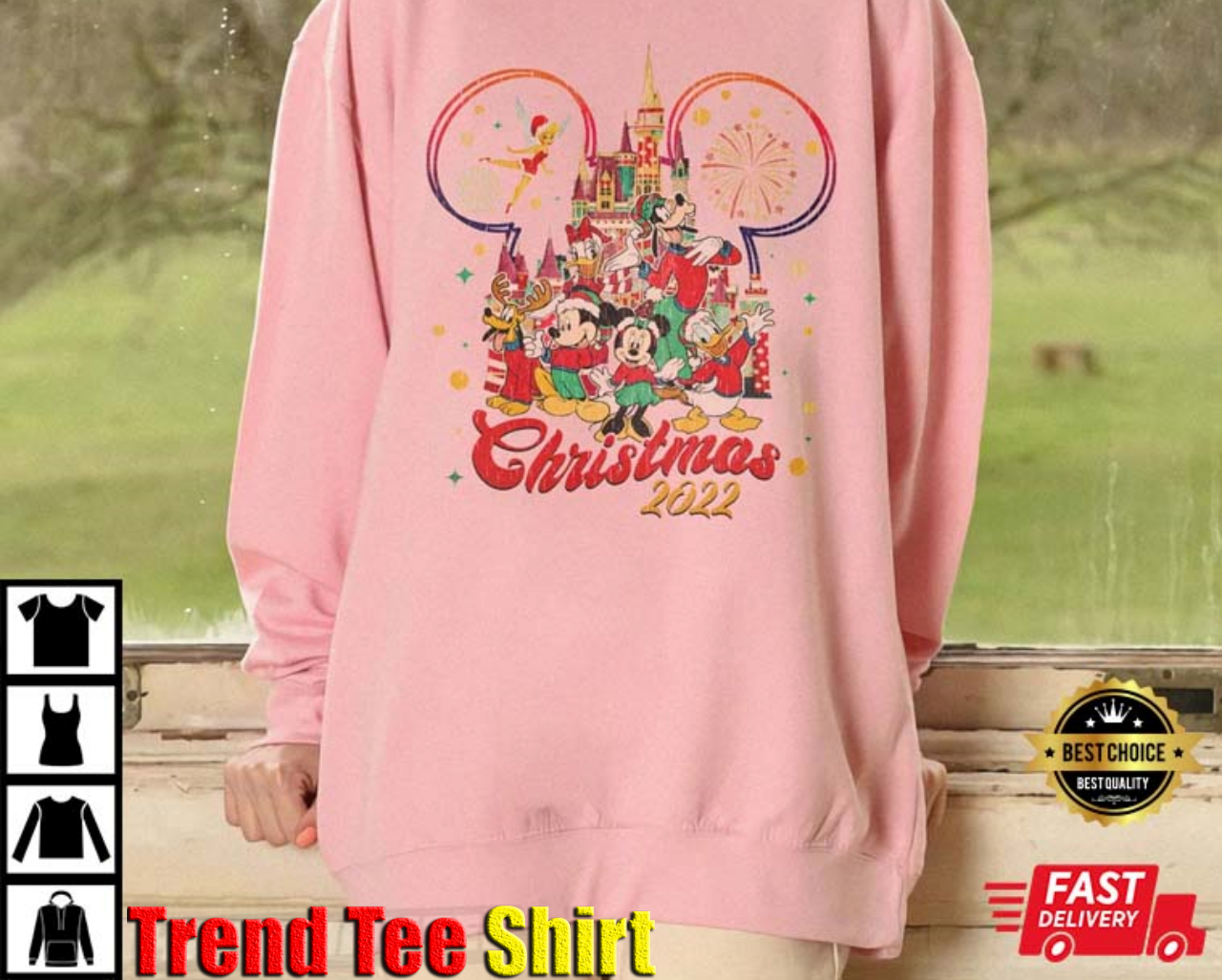 Disney Christmas Vibes Comforst Color T-Shirt