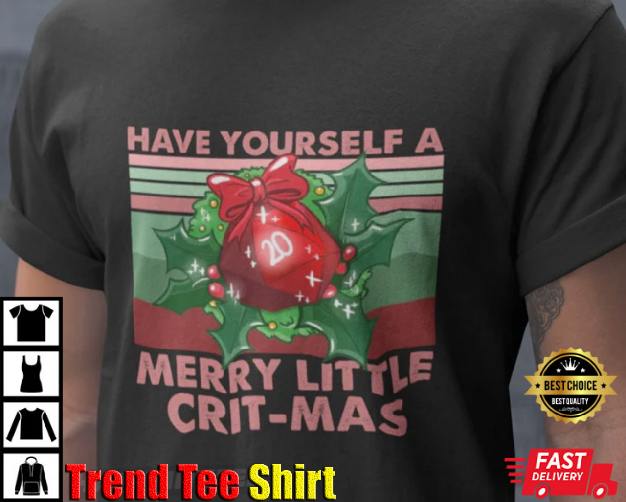 DnD Dungeons And Dragons Merry Christmas T-Shirt