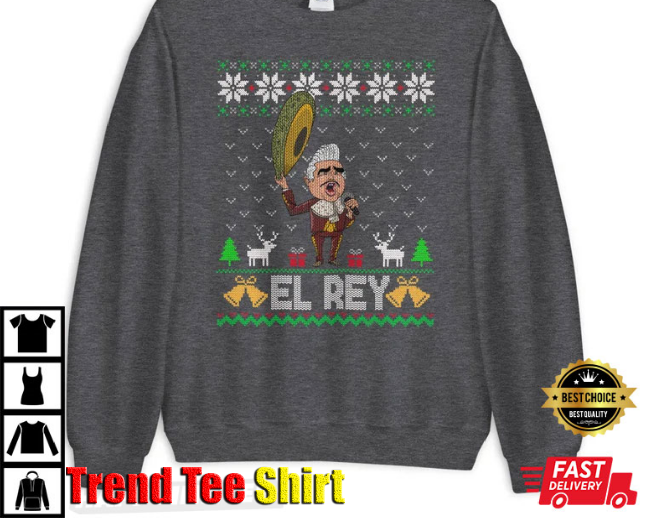 El Rey Ugly Christmas Vicente Fernandez Gift T-Shirt - Bring Your Ideas, Thoughts And Imaginations Into Reality Today