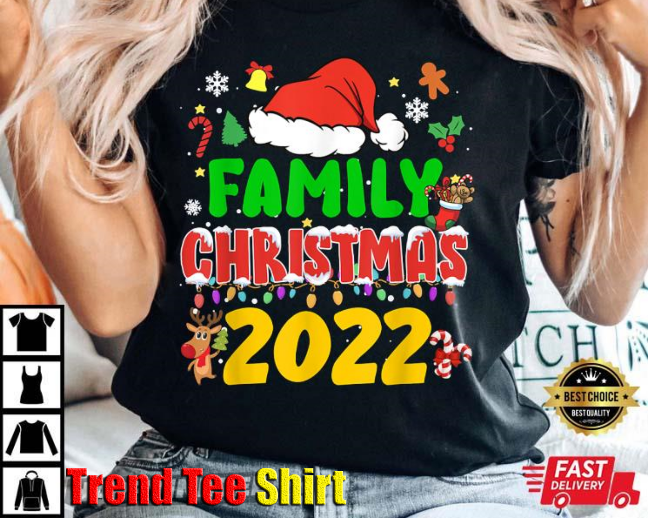 Family Christmas 2022 Team Santa Elf Squad Pajamas T-Shirt