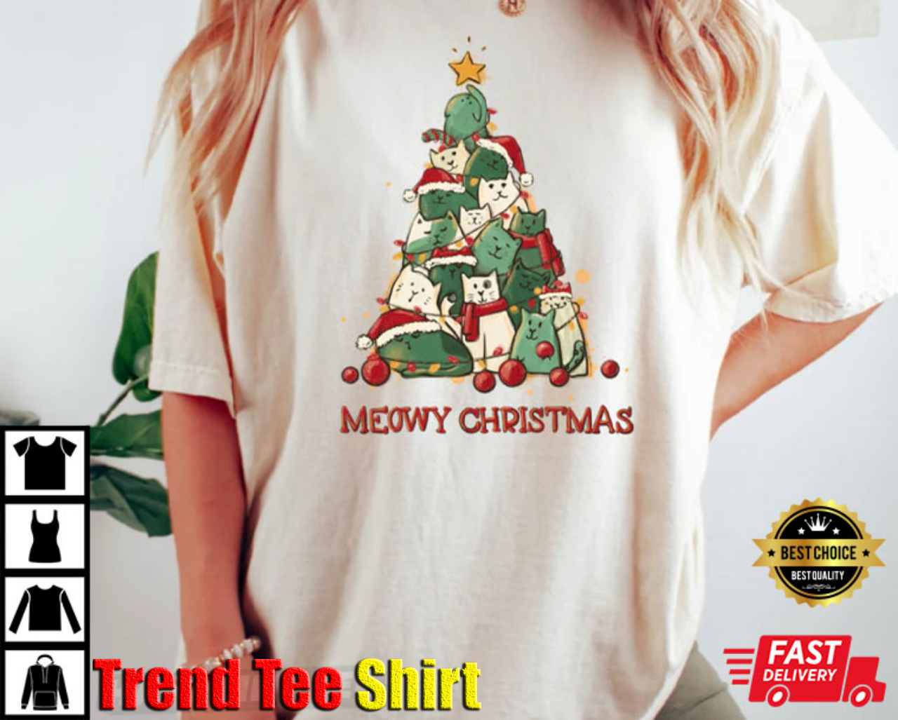 Funny Christmas Cat Lover Gift Comfort Colors T-Shirt