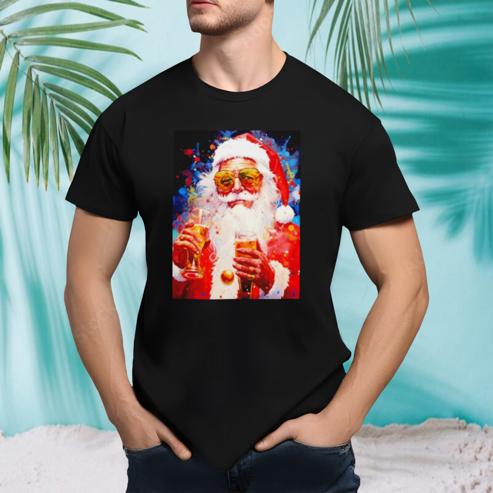 Santa Father Christmas and Beer shirt