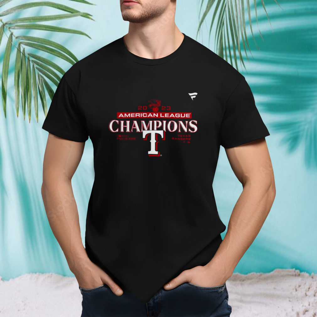 Texas Rangers Fanatics Branded American League Champions Locker Room MLB 2023 World Series T-Shirt