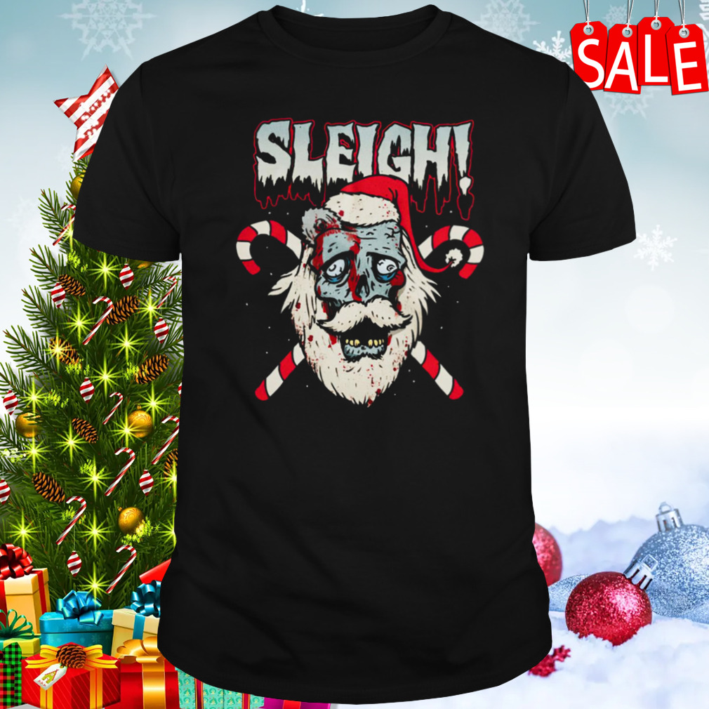 Zombie Santa Sleigh Horror Racerback shirt