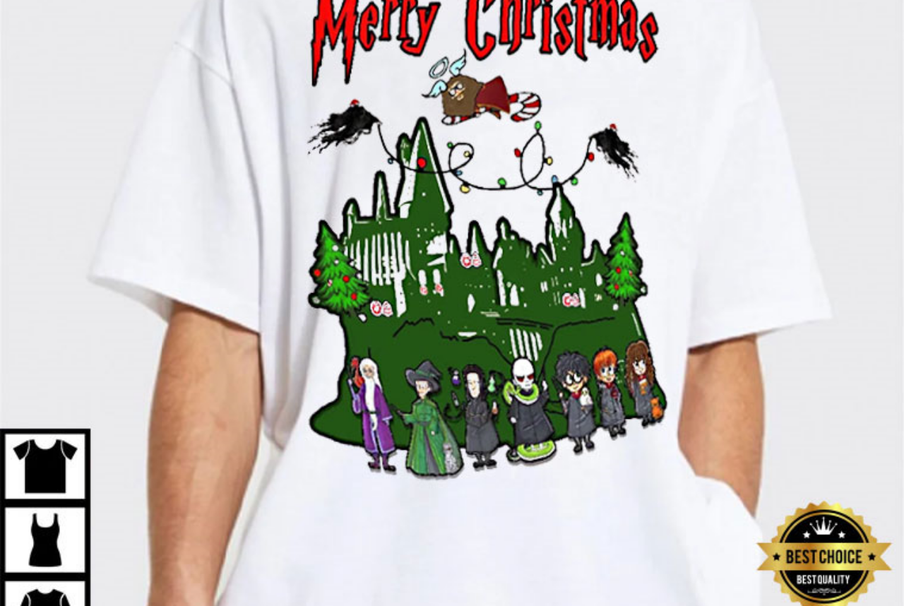 Magical Wizard Castle Merry Christmas T-Shirt