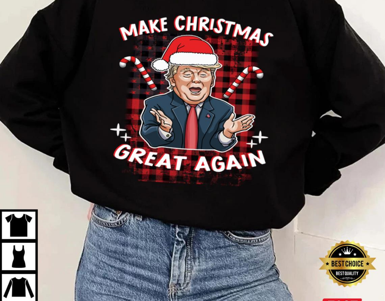 Make Christmas Great Again Funny Santa Trump T-Shirt