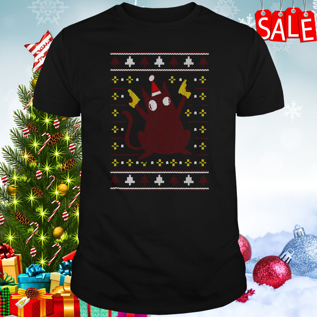 Christmas Cat Holding Gun shirt