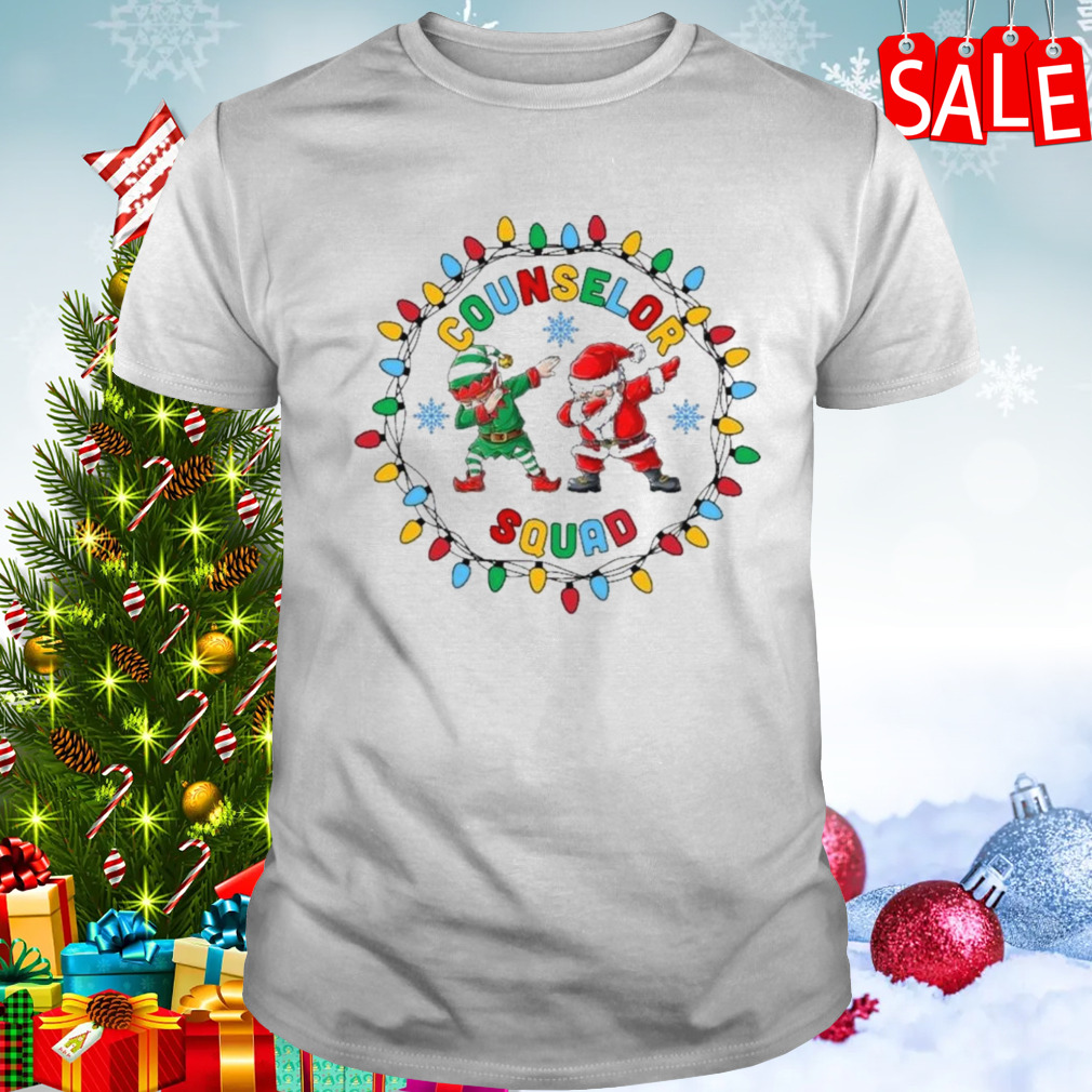 Santa Claus and Elf Counselor Squad Dabbing Christmas Shirt