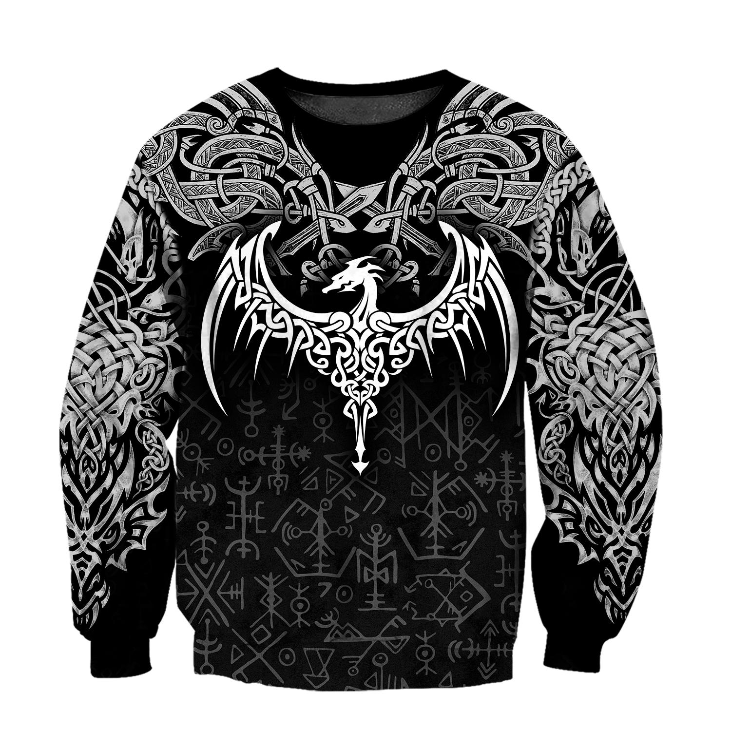 Celtic Dragon Tattoo Art All Over Print Hoodie For Men _ Women Full Size Colorful HT8319