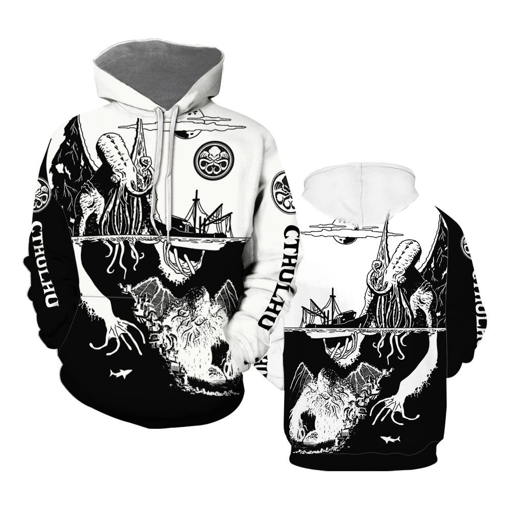 Octopus Dark Lord Hoodie Over Print  For Men _ Women  HP1472