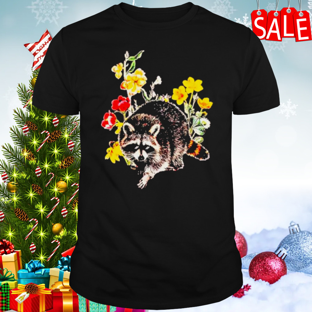 Raccoon with Flowers shirt