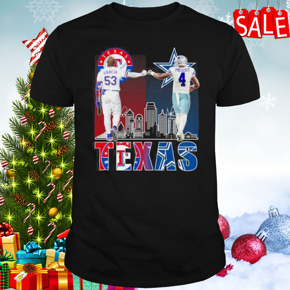 Texas City Sports Garcia And Prescott Signatures T-Shirt