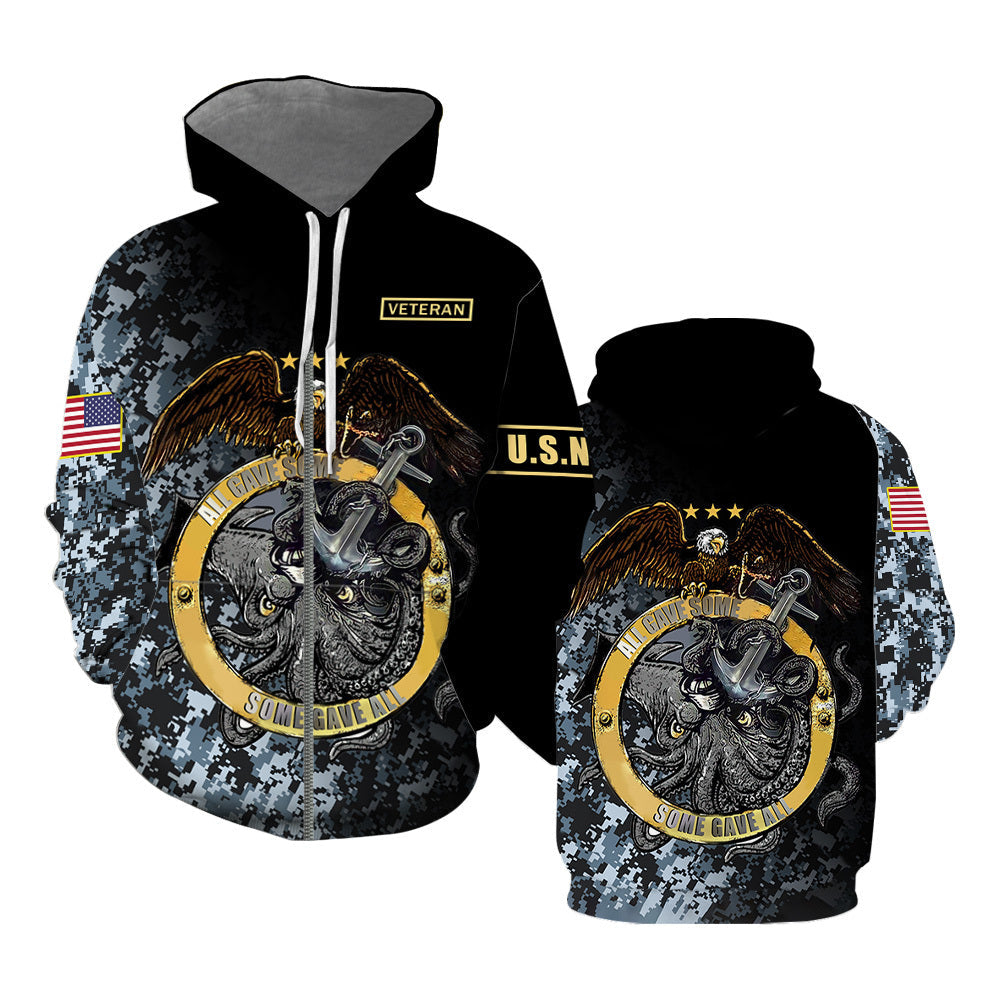 U.S Navy Octopus Cool Hoodie Over Print For Men _ Women HP2463