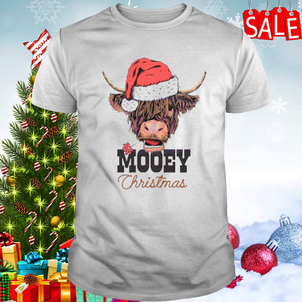 Mooey Christmas Cute Cow Santa t-shirt