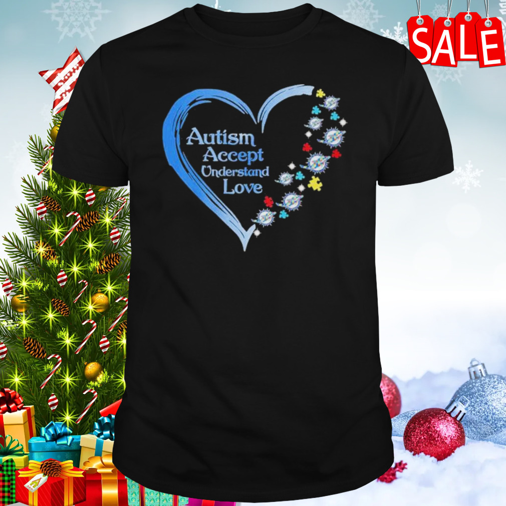 NFL Miami Dolphins Autism Accept Understand Heart Love Shirt