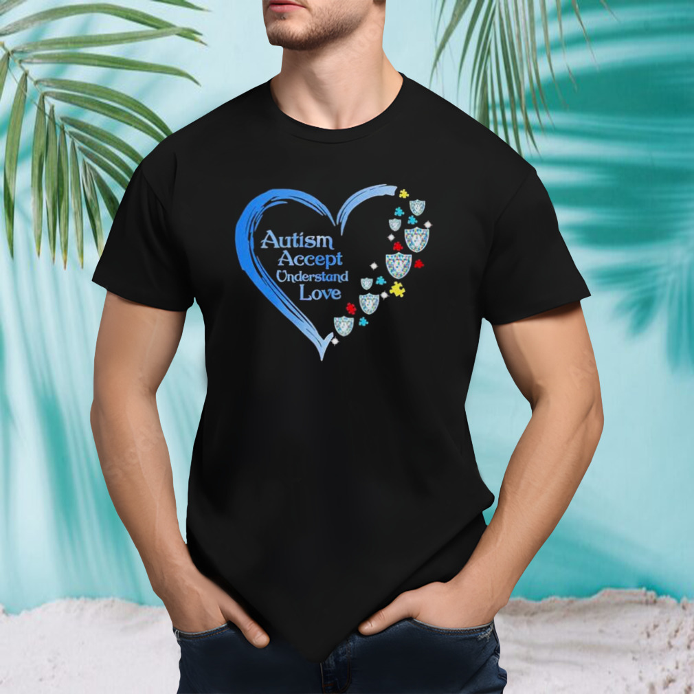 NFL Las Vegas Raiders Autism Accept Understand Heart Love Shirt
