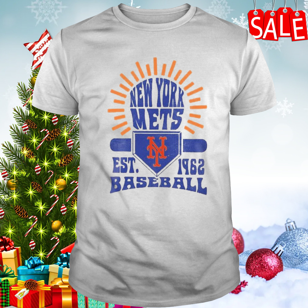 New York Mets Sun Burst Est 1962 Baseball T-shirt