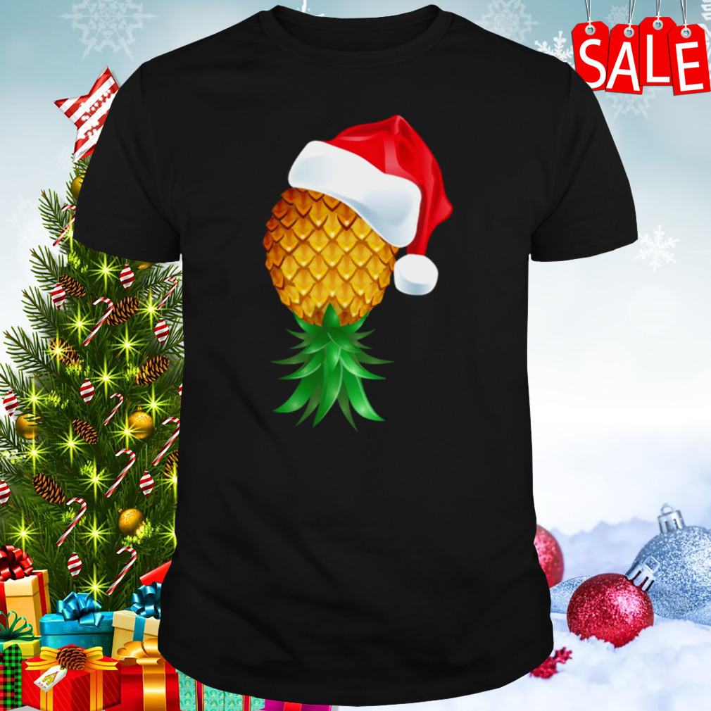 Santa Hat Swinger Upside Down Pineapple shirt