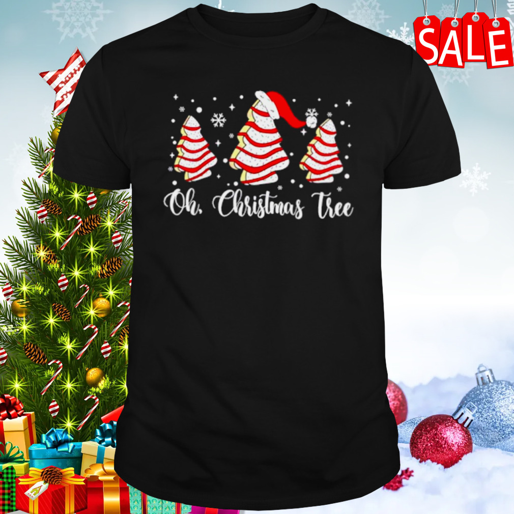 Santa hat oh Christmas tree cake shirt