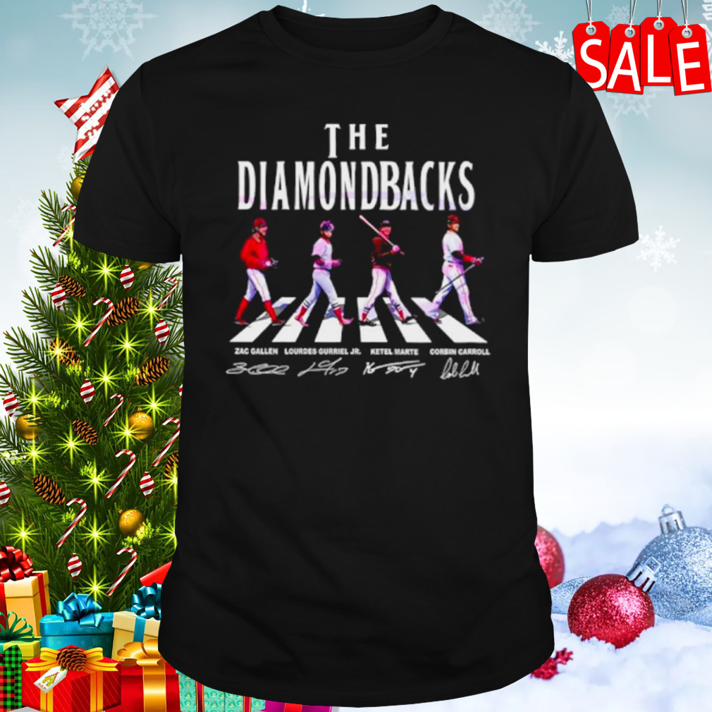 The Diamondbacks Players Walking abbey road signatures shirt