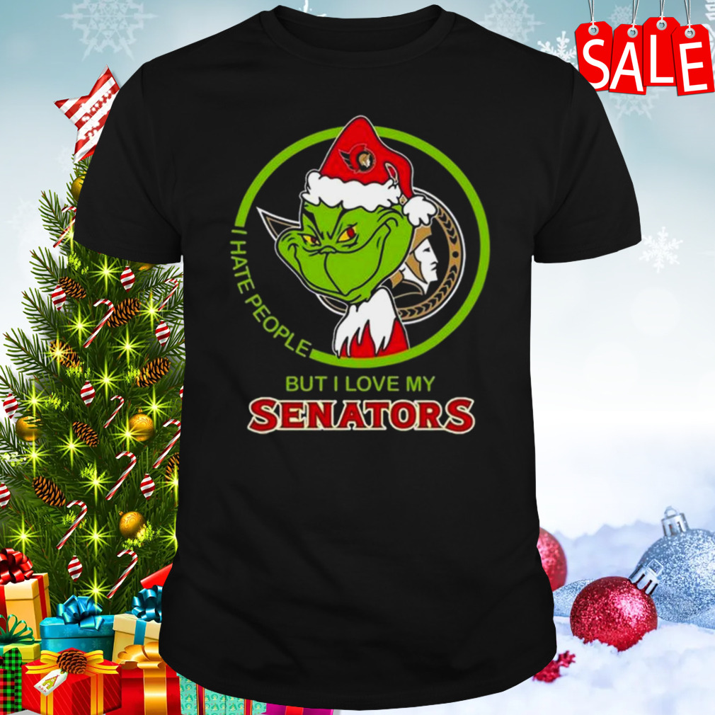 The Grinch I Hate People But I Love My Ottawa Senators Christmas T-Shirt