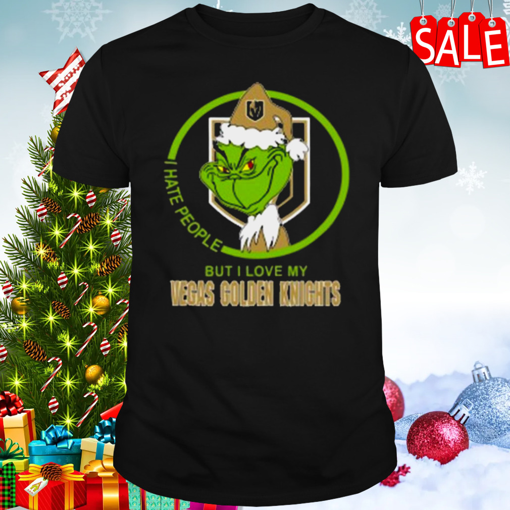 The Grinch I Hate People But I Love My Vegas Golden Knights Christmas T-shirt