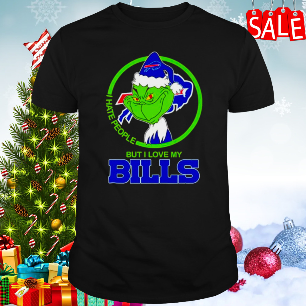 Grinch I hate people but I love my Buffalo Bills shirt