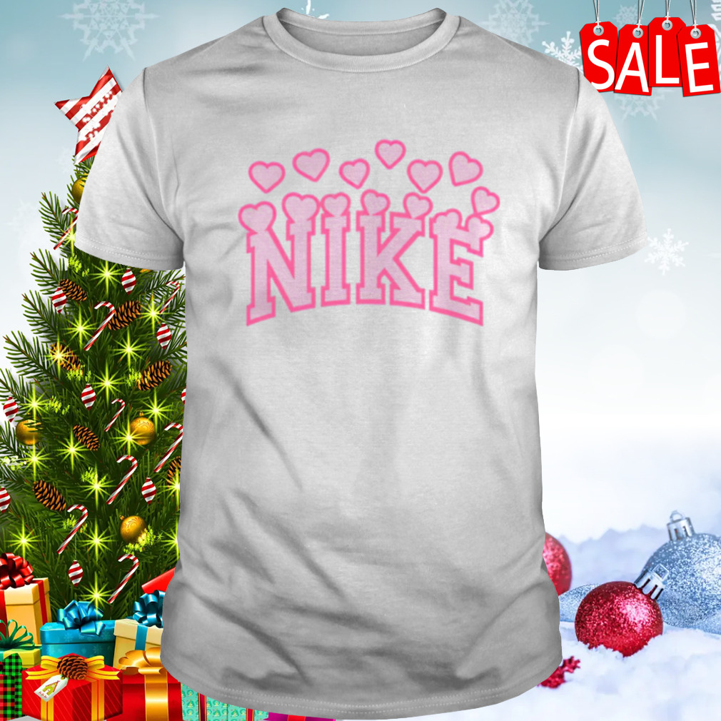 Nike Logo Pink Heart Valentine shirt