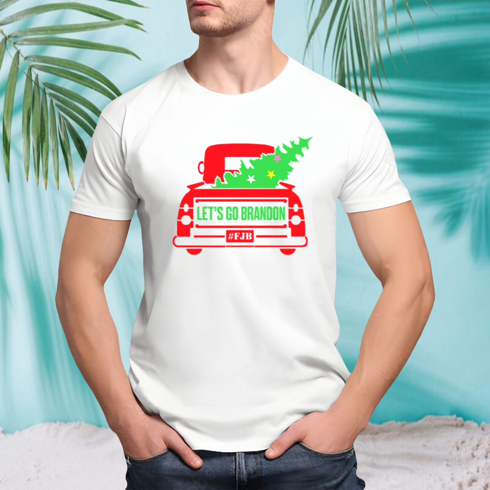Red Truck Christmas Tree Let’s Go Brandon FJB shirt