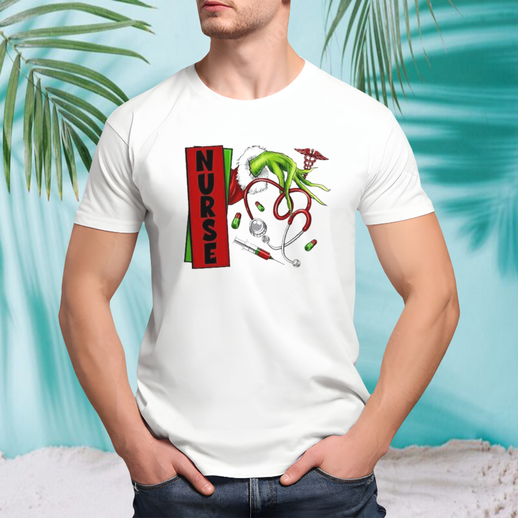 Christmas Grinch Hand Nurse Shirt