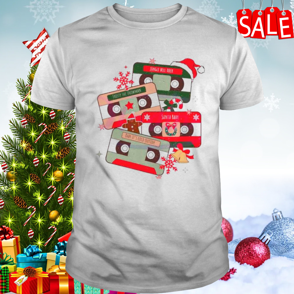Christmas music cassette tapes vintage shirt