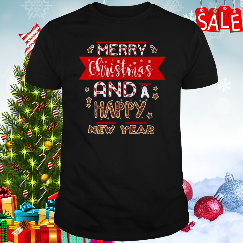Merry Christmas Stripes Happy New Year Sparkle Party T-shirt