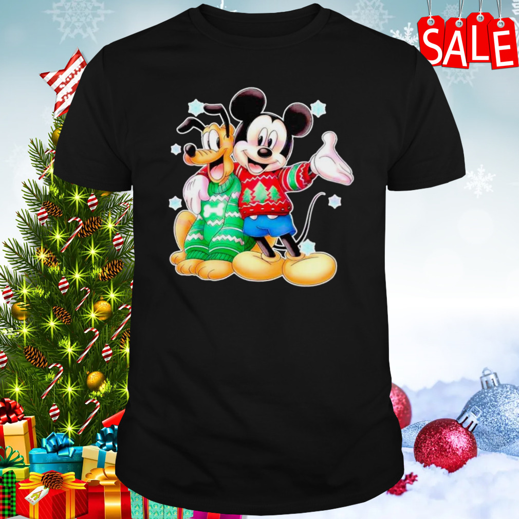 Mickey and Pluto merry Christmas shirt