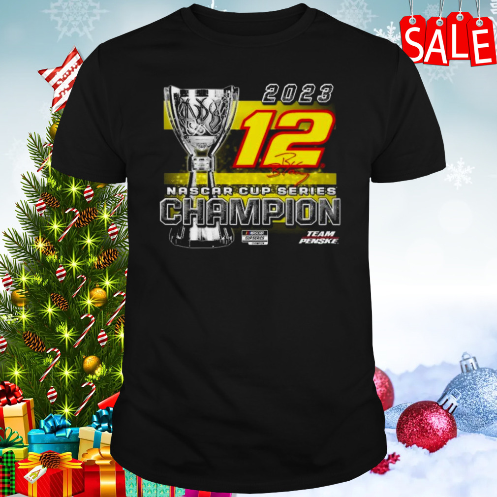 Ryan Blaney Team Penske 2023 Nascar Cup Series Champion Trophy Signature T-shirt