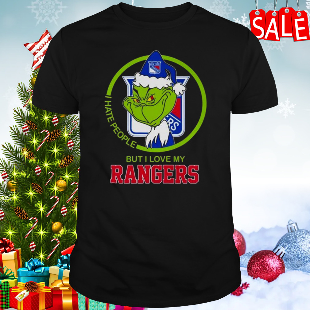 Santa Grinch I Hate People But I Love My Texas Rangers Christmas Shirt